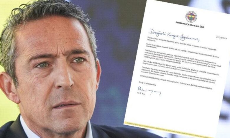 Ali Koç'tan Fenerbahçe kongre üyelerine duygusal veda mektubu- Trabzonspor