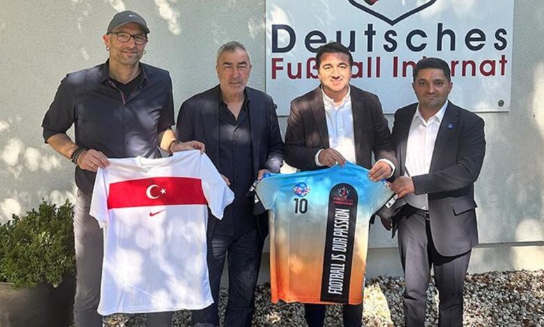 Emrah Bayraktar ve Samet Aybaba Almanya'da temaslarda bulundu! ETFA Academy Genel Başkanı Sedat Aydemir ile görüştüler- Trabzonspor