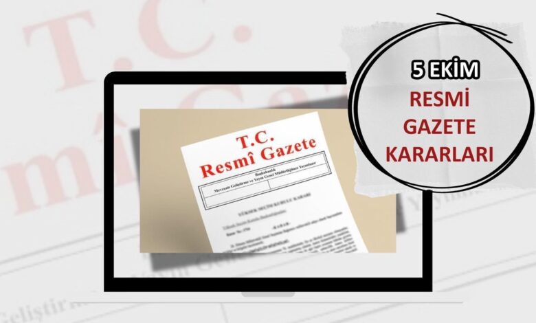 Bugün Resmi Gazete 5 Ekim 2025 Pazar | Resmi Gazete kararları- Trabzonspor