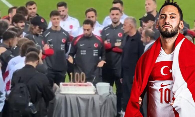 Hakan Çalhanoğlu için Kocaeli Stadı'nda 100. maç pastası kesildi- Trabzonspor