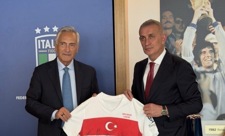 TFF Başkanı Hacıosmanoğlu İtalya Futbol Federasyonu Başkanı Gabriele Gravina'yı ziyaret etti- Trabzonspor