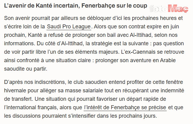 Fenerbahçe'ye N'Golo Kante transferinde büyük müjde!- Trabzonspor