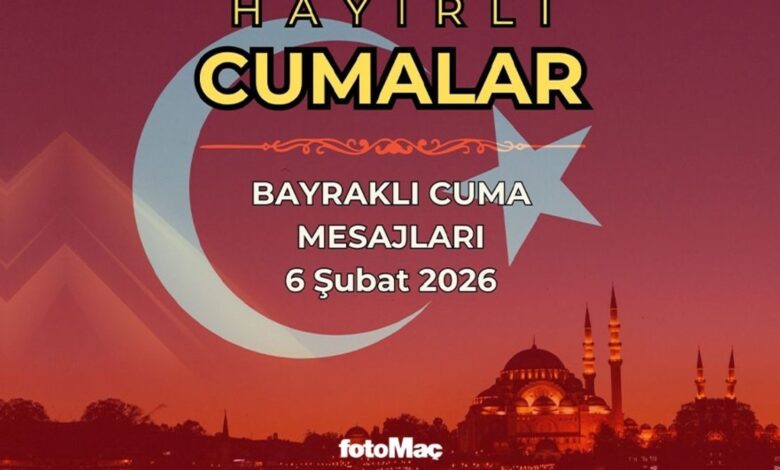 Bayraklı Cuma mesajları | 6 Şubat 2026 resimli, Türk bayraklı Cuma mesajları- Trabzonspor