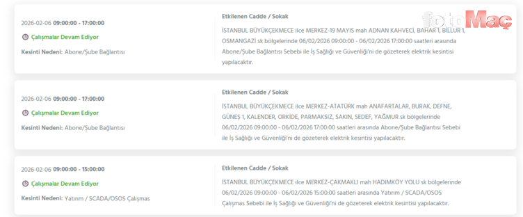 İstanbul BEDAŞ elektrik kesintisi: 7-8 Şubat İstanbul'da elektrikler ne zaman gelecek?- Trabzonspor