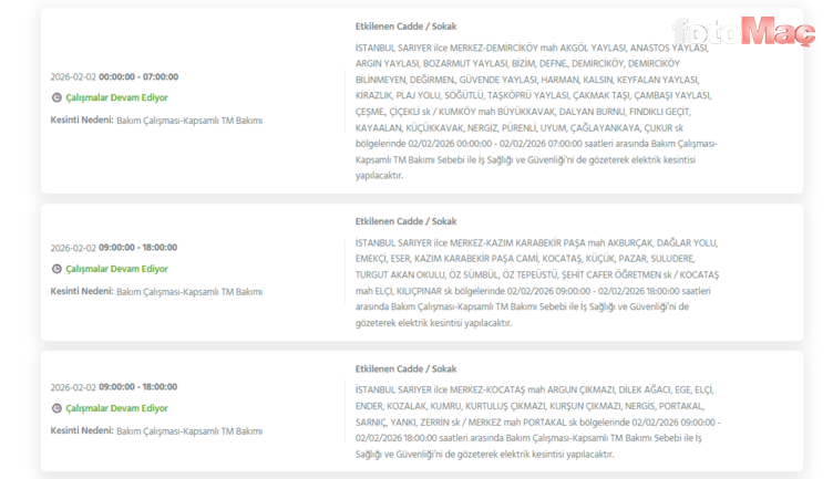 İstanbul’da elektrik kesintisi alarmı! 2 Şubat’ta 21 ilçede 9 saat elektrik yok- Trabzonspor